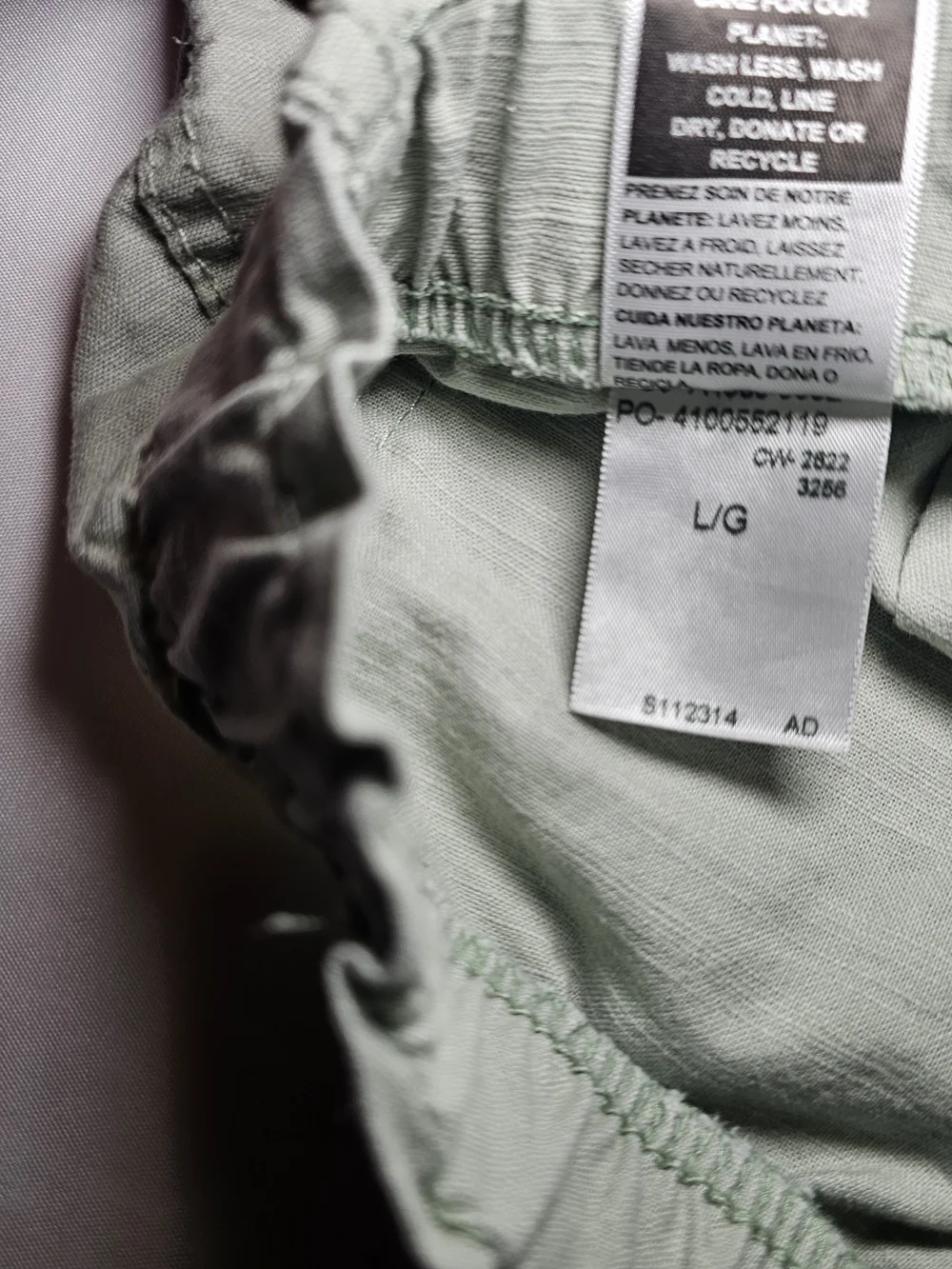 Signature by Levi Strauss Sage Green Embroidered Floral & Butterfly Cargo Shorts - Picture 5 of 7